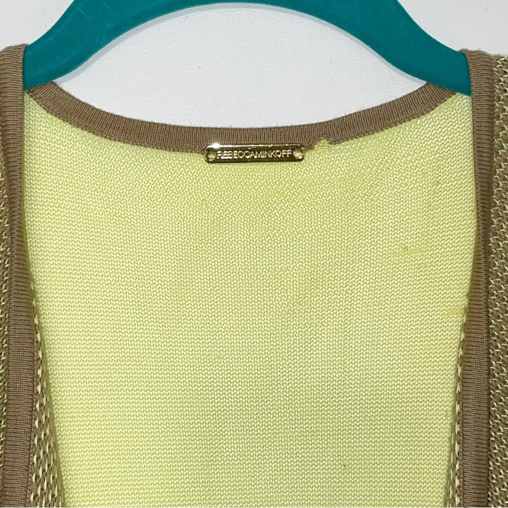 Rebecca Minkoff | Sweater Cardigan Women’s Size XS Yellow Tan Stripe - Picture 5 of 6